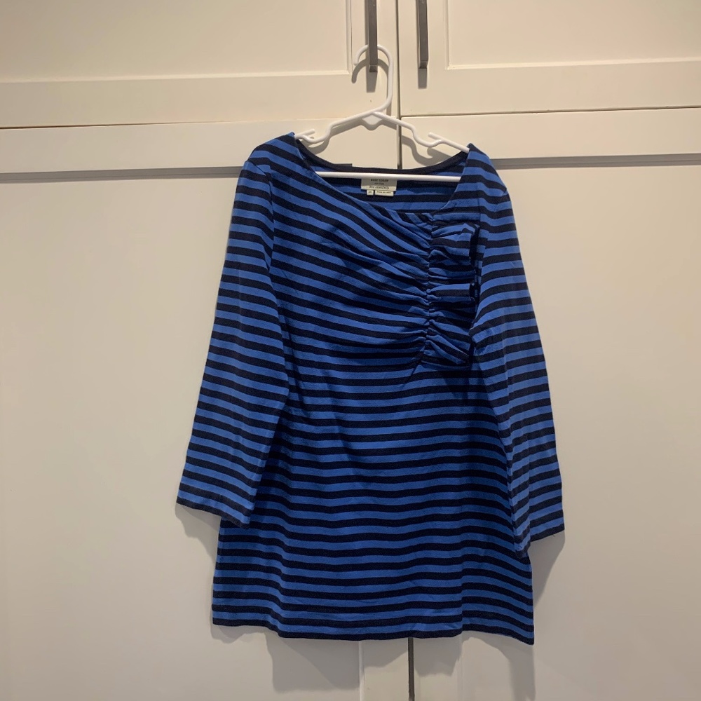 Kate Spade Striped Three-Quarter Sleeve Top